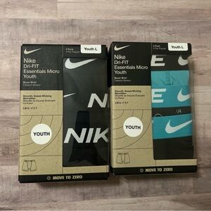 2 Pack Nike Dri-FIT Essentials Micro Youth Boxer Briefs L (6 Total) New